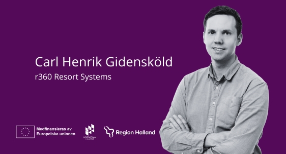 Porträtt av Carl Henrik Gidensköld som står mot en ljus bakgrund med armarna i kors och bär en skjorta.