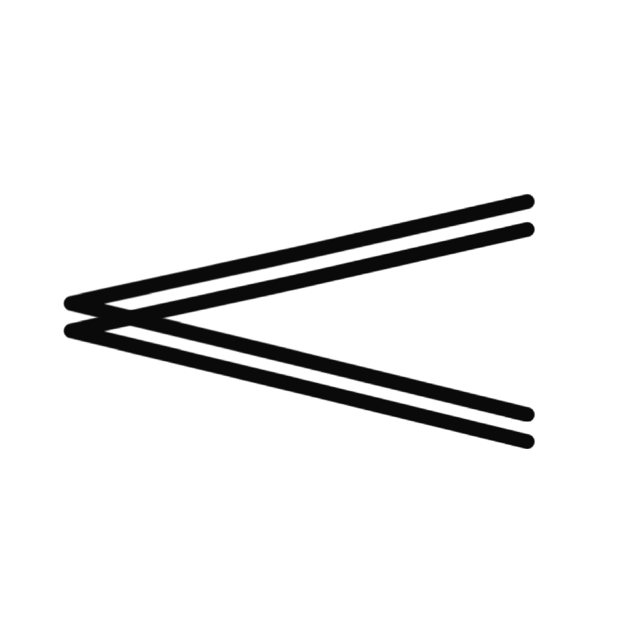Logotyp med två svarta former som ser ut som en pil till vänster.